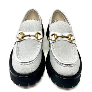Gucci Horsebit Lug Sole Glitter Loafers
